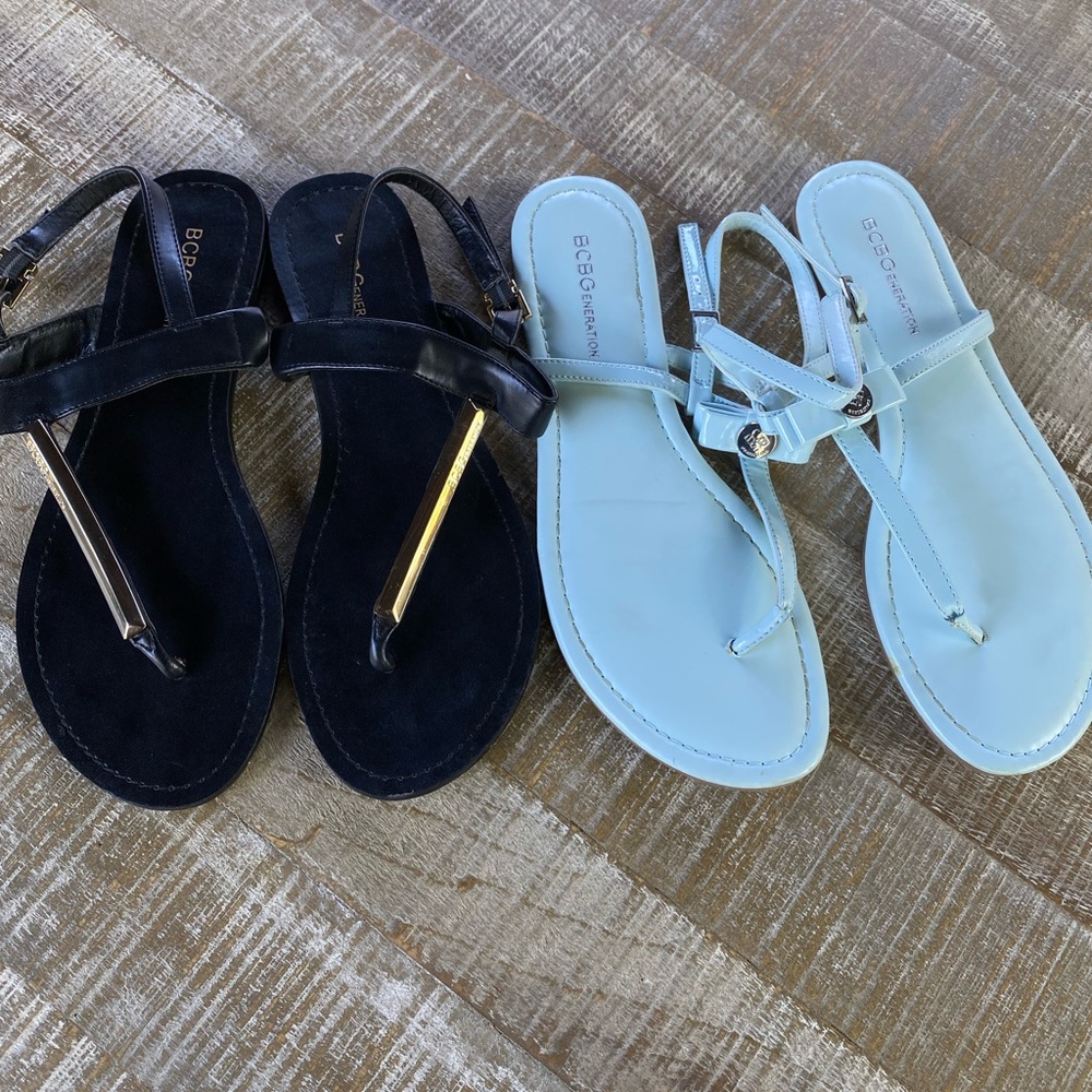 NOT FOR SALE      BCBGeneration size 38. Flat . Black and mint green. 2 for $20